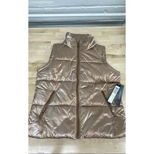 Tribal Metalic/Brown Shiny Puffer Ves -‎ Size L